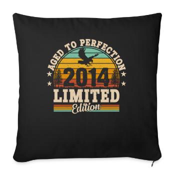 Millésime 2014 Anniversaire - Housse de coussin décorative 45 x 45 cm - noir - Devant
