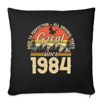 1984 : une année de naissance légendaire - Housse de coussin décorative 45 x 45 cm - noir - Devant