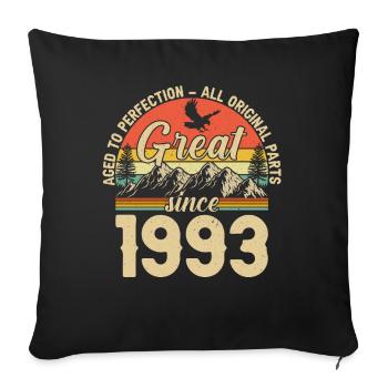 30th Birthday 1993 - Retro Vintage Gift Idea - Sofa pillowcase 17,3'' x 17,3'' (45 x 45 cm) - black - Front