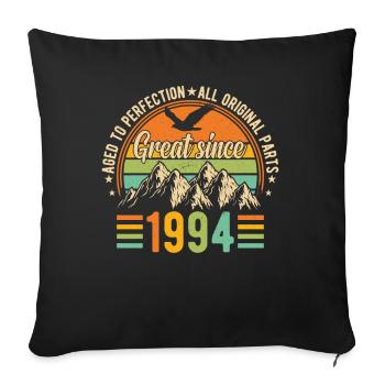 Original 1994 rétro chemise d’anniversaire - Housse de coussin décorative 45 x 45 cm - noir - Devant