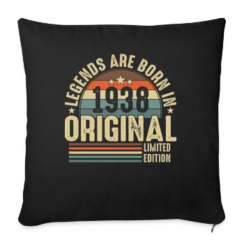 1938 Birthday Shirt - Legendary Retro Look - Sofa pillowcase 17,3'' x 17,3'' (45 x 45 cm) - black - Front
