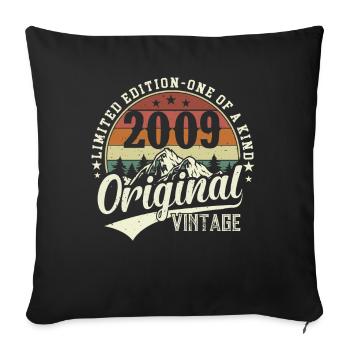 Unforgettable 2009: Vintage Birthday Shirt - Sofa pillowcase 17,3'' x 17,3'' (45 x 45 cm) - black - Front