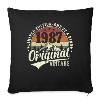 Stylish gift for the 37th birthday of 1987 - Sofa pillowcase 17,3'' x 17,3'' (45 x 45 cm) - black - Front