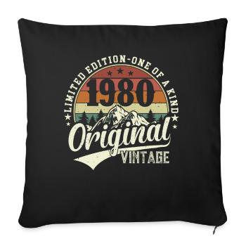 Legendary 1980s Anniversary Shirt - Sofa pillowcase 17,3'' x 17,3'' (45 x 45 cm) - black - Front