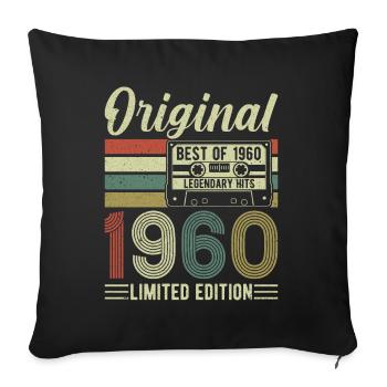 1960 - A legendary year - Sofa pillowcase 17,3'' x 17,3'' (45 x 45 cm) - black - Front