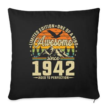 1942 - A legendary year - Sofa pillowcase 17,3'' x 17,3'' (45 x 45 cm) - black - Front