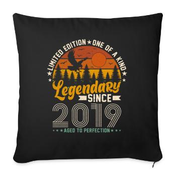 Vintage 2019 - A Legendary Gift! - Sofa pillowcase 17,3'' x 17,3'' (45 x 45 cm) - black - Front