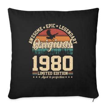 1980 - A legendary year - Sofa pillowcase 17,3'' x 17,3'' (45 x 45 cm) - black - Front