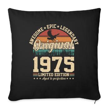 Vintage 1975 - Timeless Elegance - Sofa pillowcase 17,3'' x 17,3'' (45 x 45 cm) - black - Front