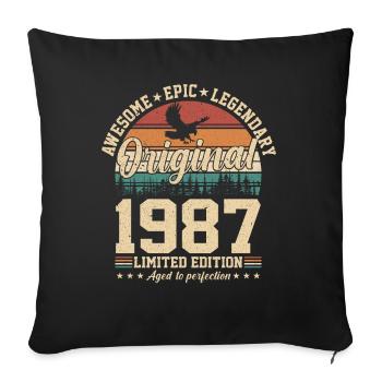 1987 - A legendary year - Sofa pillowcase 17,3'' x 17,3'' (45 x 45 cm) - black - Front