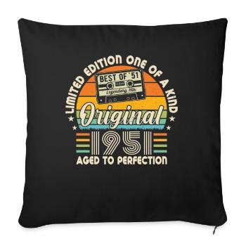 1951 - A legendary year - Sofa pillowcase 17,3'' x 17,3'' (45 x 45 cm) - black - Front
