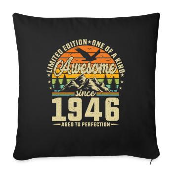 1946 - A legendary year - Sofa pillowcase 17,3'' x 17,3'' (45 x 45 cm) - black - Front