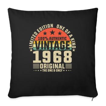 1968 - A legendary year - Sofa pillowcase 17,3'' x 17,3'' (45 x 45 cm) - black - Front