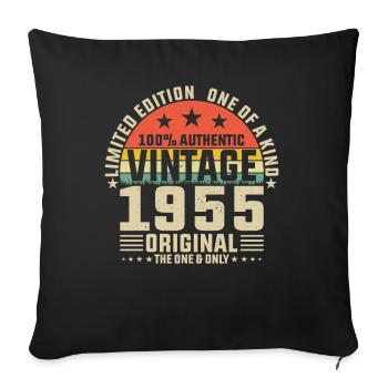 1955 - A legendary vintage - Sofa pillowcase 17,3'' x 17,3'' (45 x 45 cm) - black - Front