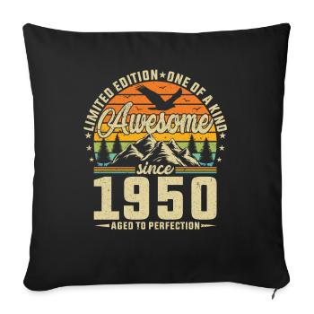 1950: Timeless elegance - Sofa pillowcase 17,3'' x 17,3'' (45 x 45 cm) - black - Front