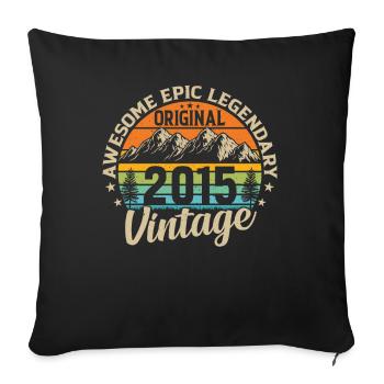 Vintage 2015 - Timeless Birthday Gift - Sofa pillowcase 17,3'' x 17,3'' (45 x 45 cm) - black - Front