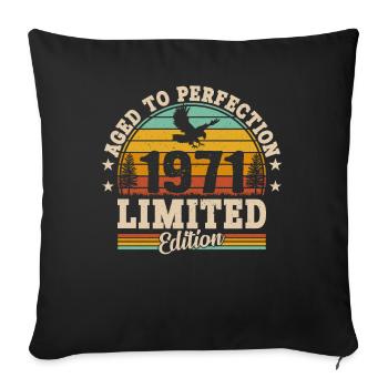 1971 - A legendary year - Sofa pillowcase 17,3'' x 17,3'' (45 x 45 cm) - black - Front