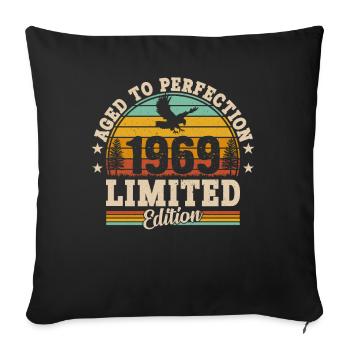 1969 - A legendary year - Sofa pillowcase 17,3'' x 17,3'' (45 x 45 cm) - black - Front