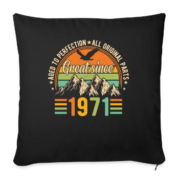 1971 - A legendary year - Sofa pillowcase 17,3'' x 17,3'' (45 x 45 cm) - black - Front