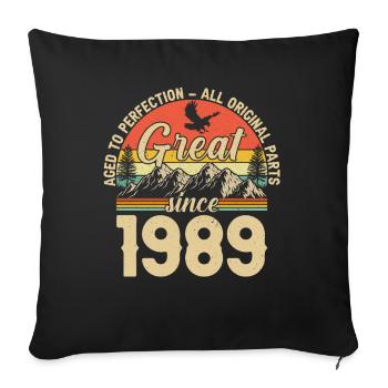 1989 - A legendary year - Sofa pillowcase 17,3'' x 17,3'' (45 x 45 cm) - black - Front
