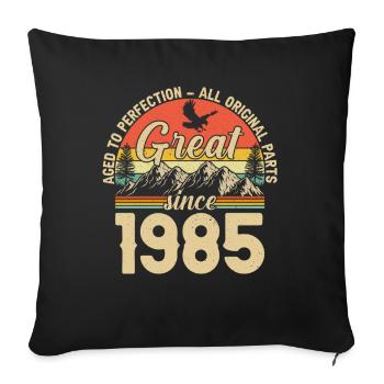 1985 - A legendary year - Sofa pillowcase 17,3'' x 17,3'' (45 x 45 cm) - black - Front