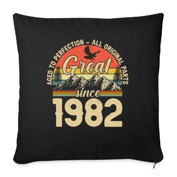 Vintage 1982 - Zeitlose Retro-Perfektion - Sofakissenbezug 45 x 45 cm - Schwarz - Vorne