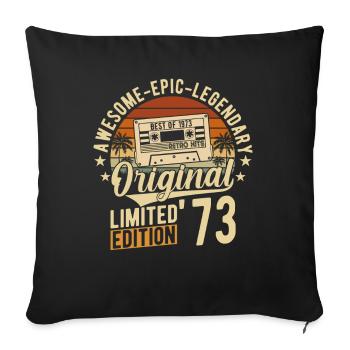 Iconique 1973 - Cadeau intemporel ! - Housse de coussin décorative 45 x 45 cm - noir - Devant