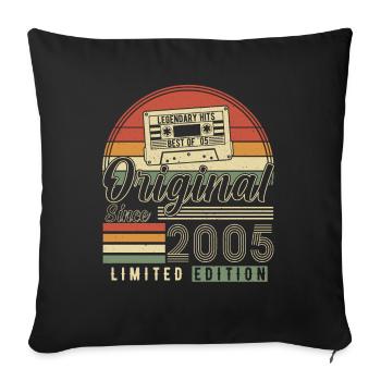Année de naissance légendaire 2005 - Housse de coussin décorative 45 x 45 cm - noir - Devant