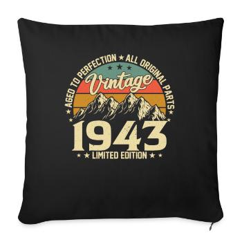 1943 - Timeless elegance - Sofa pillowcase 17,3'' x 17,3'' (45 x 45 cm) - black - Front