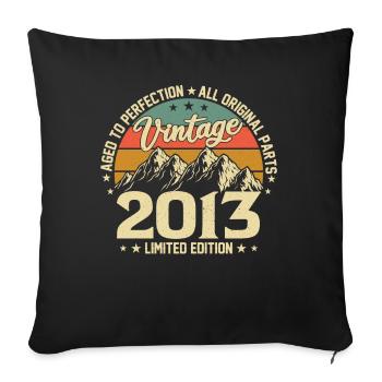 Légendaire 2013 : Chemise d’anniversaire rétro - Housse de coussin décorative 45 x 45 cm - noir - Devant