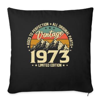 Legendary 1973 Birthday Shirt - Sofa pillowcase 17,3'' x 17,3'' (45 x 45 cm) - black - Front