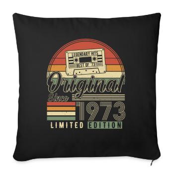 Golden 1973 Zeitloses Vintage Geburtstagsgeschenk - Sofakissenbezug 45 x 45 cm - Schwarz - Vorne
