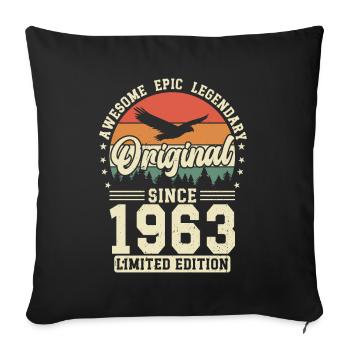 Stylish 60s: Vintage 1963 Gift Idea - Sofa pillowcase 17,3'' x 17,3'' (45 x 45 cm) - black - Front