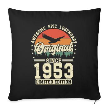 1953: Timeless Elegance - Sofa pillowcase 17,3'' x 17,3'' (45 x 45 cm) - black - Front