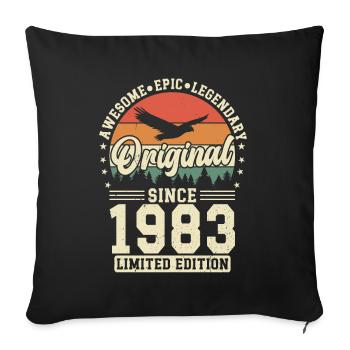1983 - Timeless elegance - Sofa pillowcase 17,3'' x 17,3'' (45 x 45 cm) - black - Front