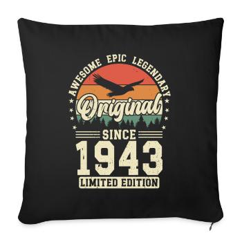1943: Zeitlos Legendär - Sofakissenbezug 45 x 45 cm - Schwarz - Vorne