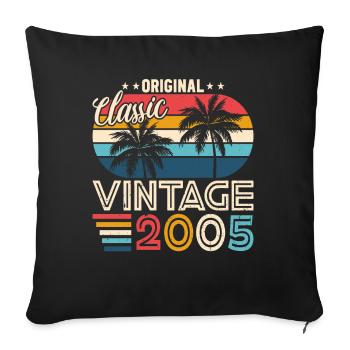 Chemise d’anniversaire légendaire 2005 - Housse de coussin décorative 45 x 45 cm - noir - Devant