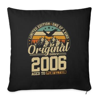 Millésime 2006 Anniversaire - Housse de coussin décorative 45 x 45 cm - noir - Devant