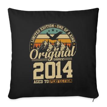 10 ans Vintage Anniversaire 2014 - Housse de coussin décorative 45 x 45 cm - noir - Devant