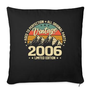 Vintage 2006: Legendary 18th Birthday Gift - Sofa pillowcase 17,3'' x 17,3'' (45 x 45 cm) - black - Front