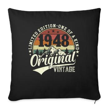 Vintage Birthday 1948 Retro - Sofa pillowcase 17,3'' x 17,3'' (45 x 45 cm) - black - Front