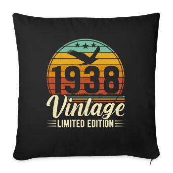 Legendary 86th Birthday Retro Style 1938 - Sofa pillowcase 17,3'' x 17,3'' (45 x 45 cm) - black - Front