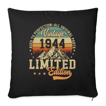 1944: Timeless Birthday Gift - Sofa pillowcase 17,3'' x 17,3'' (45 x 45 cm) - black - Front