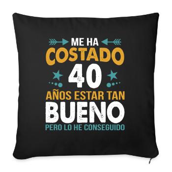 Célébration du 40e anniversaire Vintage - Housse de coussin décorative 45 x 45 cm - noir - Devant