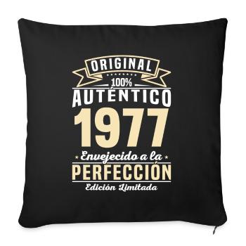 Cumpleaños Vintage 1977 - Sofa pillowcase 17,3'' x 17,3'' (45 x 45 cm) - black - Front