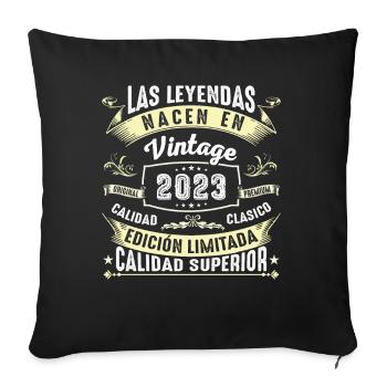 Anniversaire Millésime 2023 - Housse de coussin décorative 45 x 45 cm - noir - Devant