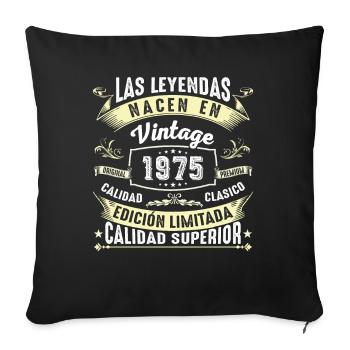49th Birthday Vintage 1975 - Sofa pillowcase 17,3'' x 17,3'' (45 x 45 cm) - black - Front