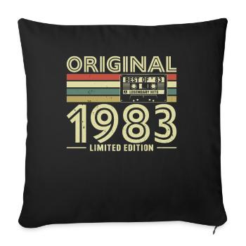 Legendärer 40. Geburtstag - Jahrgang 1983 - Sofakissenbezug 45 x 45 cm - Schwarz - Vorne