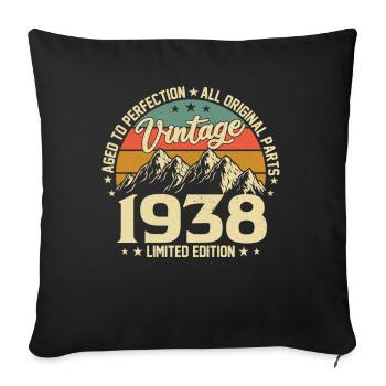 86 Years Birthday Vintage Retro 1938 - Sofa pillowcase 17,3'' x 17,3'' (45 x 45 cm) - black - Front