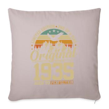 Jahrgang 1935 Geburtstag - Sofakissenbezug 45 x 45 cm - helles Taupe - Vorne